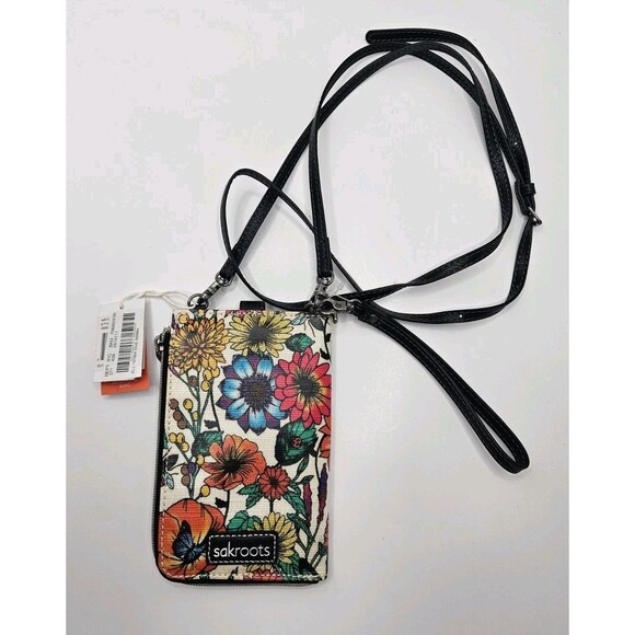 SAKROOTS In Bloom Wallet Ella Smartphone Sling Clutch Snap Closure Crossbody NEW - Picture 1 of 9